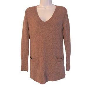 J Crew V Neck Long Sleeve Pullover Sweater Merino Wool Alpaca Women’s Size XXS